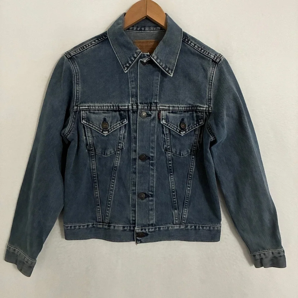 Vtg 90s Levis Japan Made Denim‎ Trucker Jacket Mens Size M Button J02 W7505